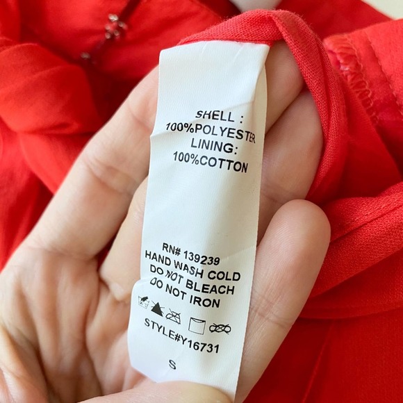 DO + BE Women's Bright Poppy Red Paperbag Waist Tie Shorts with Pockets sz S - Picture 3 of 8